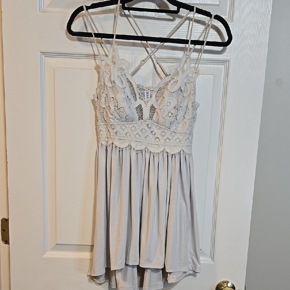 Zenana Outfitters Ivory Lace Blouse